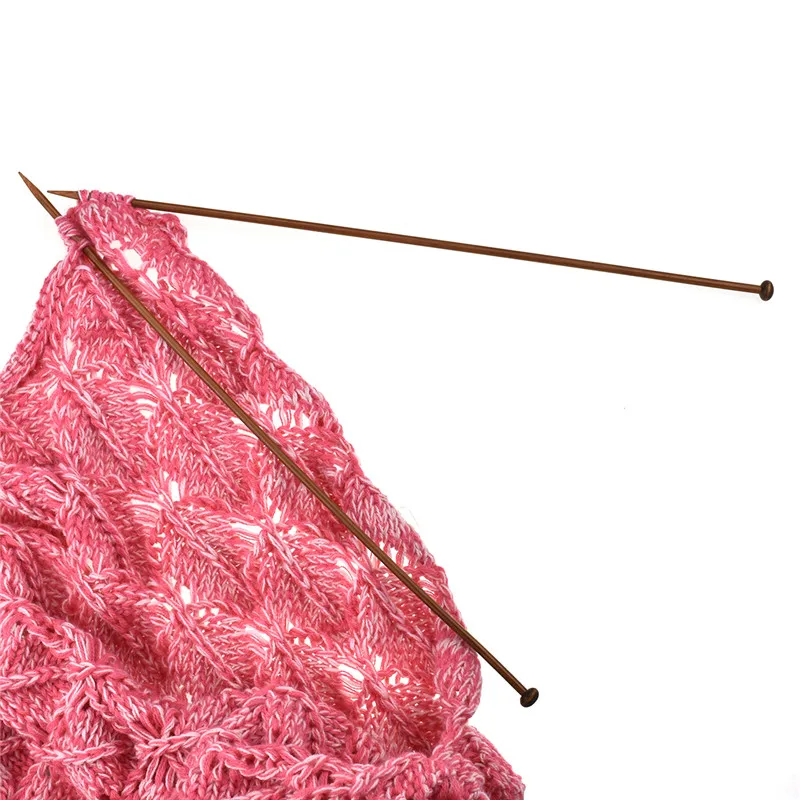 Looen новые спицы для вязания 36 шт. 35 см(13,78 дюйма) Бамбуковые Спицы 18 размеров от 2,0 мм до 10,0 мм с розовой сумкой для начинающих