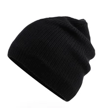 Повседневная Шапка-бини разных цветов черного цвета один размер подходит всем
