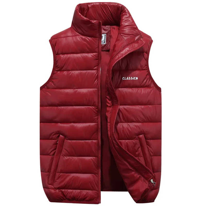 

2019 new arrivals men winter waistcoat sleeveless jackets and coat light stand collar male outerwears S-6XL ABZ601