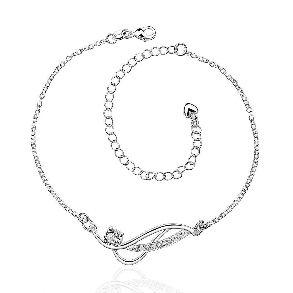 

Fashion Silver Plated Ankle Bracelet Foot Jewelry 4 Colors Crystal Rose Wholesale Anklets Body Leg Chains For Women JL-A036