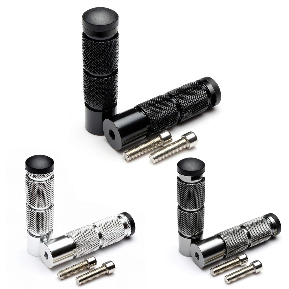 NOVSIGHT CNC Billet Universal Motorcycle Folding Footpegs Foot Rest Pegs Rear Set Black