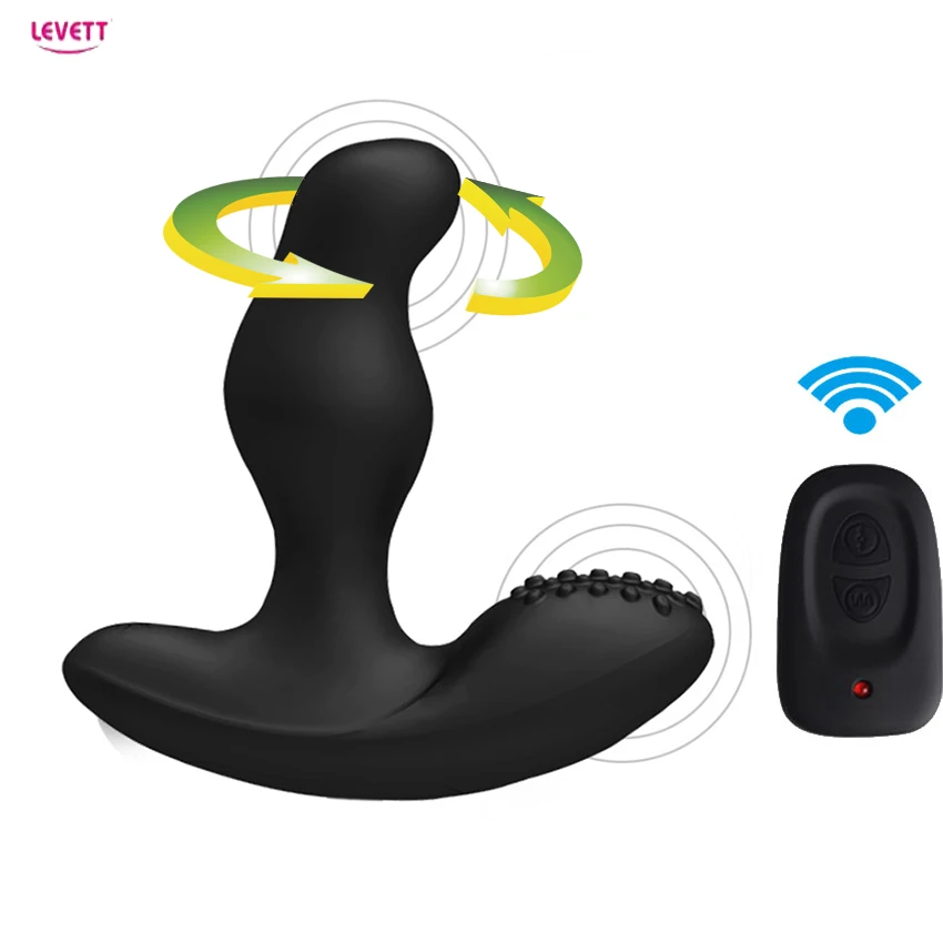 Анальная пробка для мужчин LEVETT мощная Водонепроницаемая с поворотом на G Spot