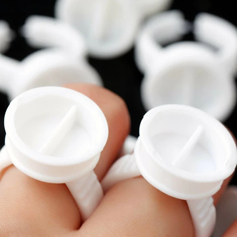 

100 pcs Professional Glue ring for Eyelash extension Tool Disposable Glue Rings False Eyelash Glue Holders