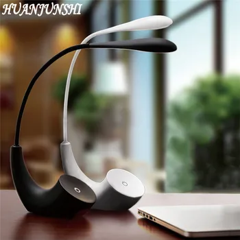 

HUANJUNSHI Touch Sensor Switch Desk Lamp Moon-Shaped USB Rechargeable Reading LED Lamp Flexible Adjustable Decorative Table Lamp