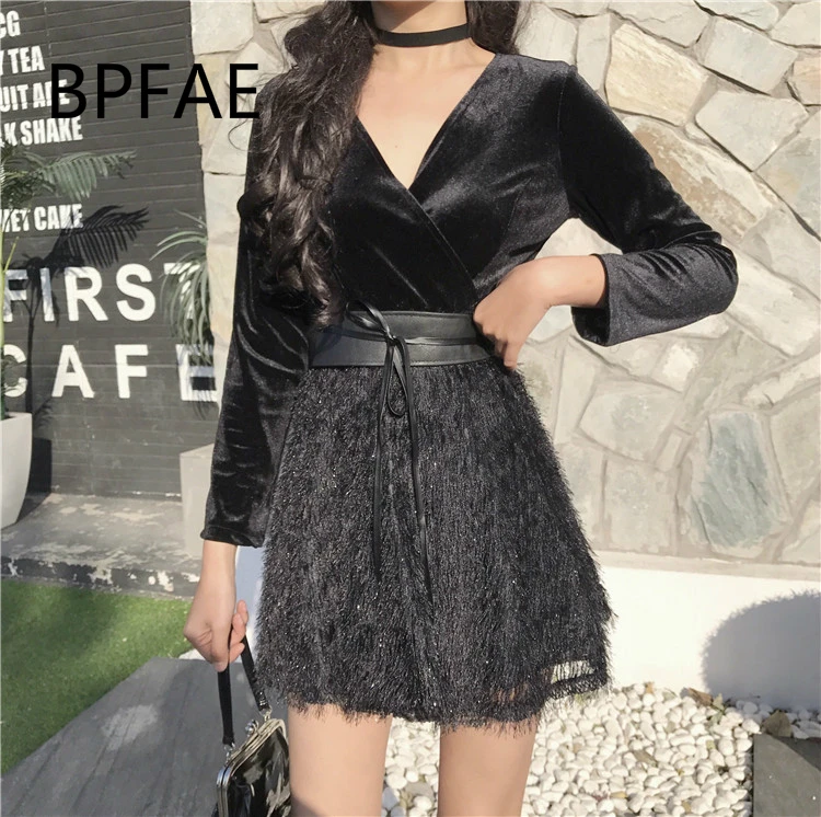 Theresa velvet v neck dress men