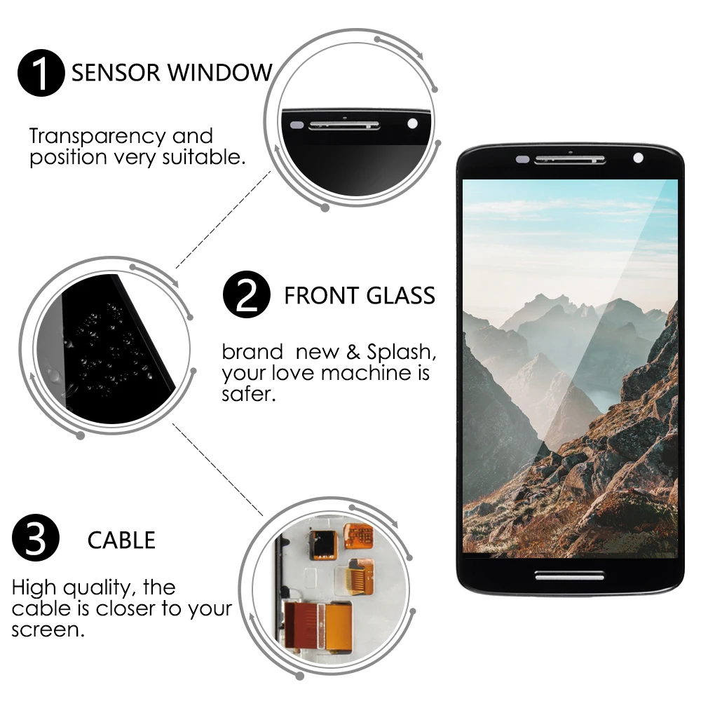 Cena Oryginał dla Motorola MOTO X play XT1561 XT1562 XT1563 wyświetlacz LCD montaż digitizera ekranu dotykowego dla Moto X Play wyświetlacz LCD