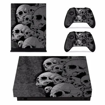 

Custom Design Gray Skull Skin Sticker Decal For Microsoft Xbox One X Console and 2 Controller For Xbox One X Skins Sticker Vinyl