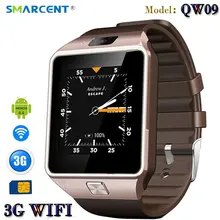 SMARCENT 3G WIFI QW09 Android Smart Watch 512MB/4GB Bluetooth 4.0 Real-Pedometer SIM Card Call Anti-lost Smartwatch PK DZ09 GT08