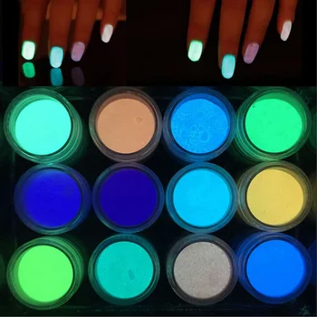 

Fashion Neon Colors Phosphorescent FLUORESCENT Powder Glow In Dark Nail Art Acrylic Fluorescent High Quality Flash Powder