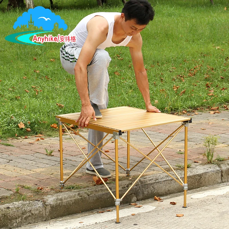 

Outdoor folding table adjustable height camping aluminum alloy picnic table ultra-light waterproof durable hiking table
