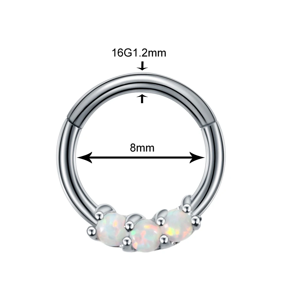 1 шт Опал Камень Лабрет пирсинг губы шпилька уха пирсинг медный носик шпилька перегородка пирсинг пупка кольцо уха трагус ювелирные изделия для тела - Окраска металла: Nose Hoop Ring 4