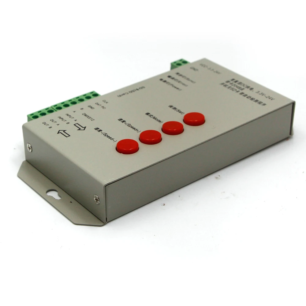 T1000S пиксели DMX 512 контроллер 256 sd карта WS2801 WS2811 WS2812B LPD6803 СВЕТОДИОДНАЯ лента DC5V 24V T