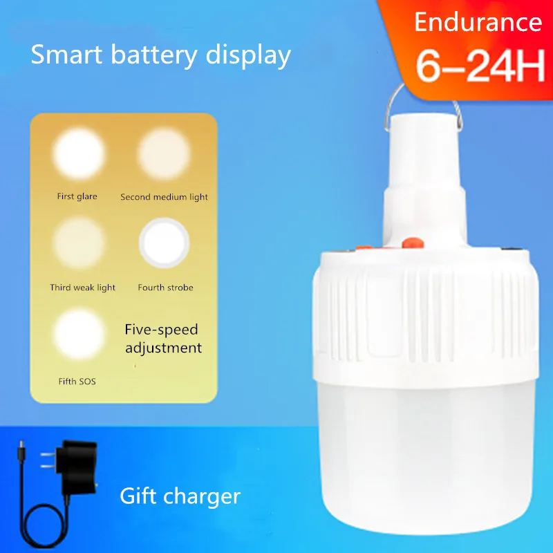 LED Bulb Solar Emergency Light 5 Modes Energy Saving Long Life Rechargeable Outdoor Camping Light Indoor Led Sun Powered Hanging