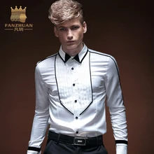 FANZHUAN брендовая одежда мужская рубашка Мужская Высококачественная рубашка с длинным рукавом Повседневная однотонная приталенная белая мужская рубашка