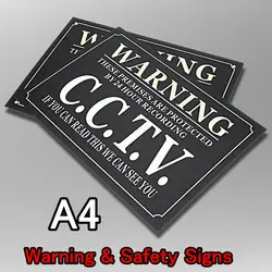 30 см x 21 см A4 Предупреждение защищены на 24 час видеонаблюдения Камера знак и отверстие из металла