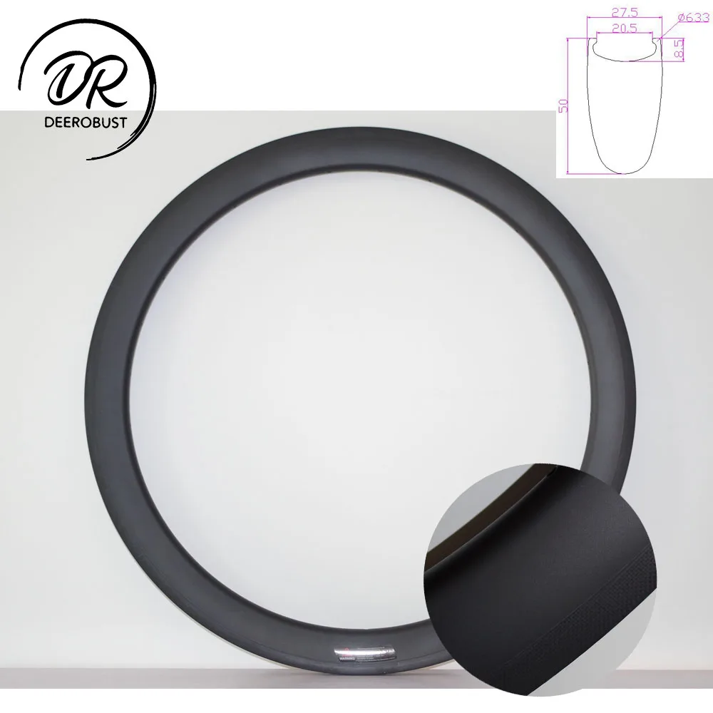 

700c 50mm x 27.5mm Super Wide UD Matte Clincher Road Bike Carbon Rims Bicycle Wheel Aerodynamic Rim 16 18 20 21 24 28 Holes