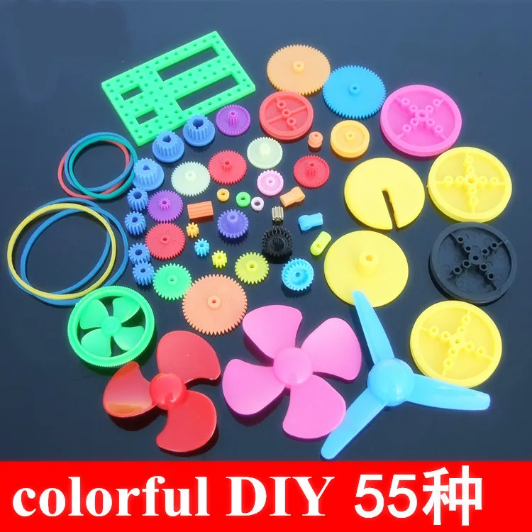 Цветные DIY 55 видов цветных пластиковых шестеренок для автомобильного редуктора