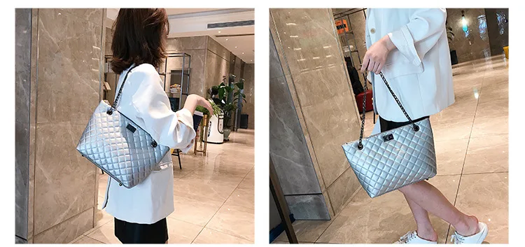 

Shoulder bag rhombic handbags handbag lock buckle bag female 2019 new chain bag large bag large capacity