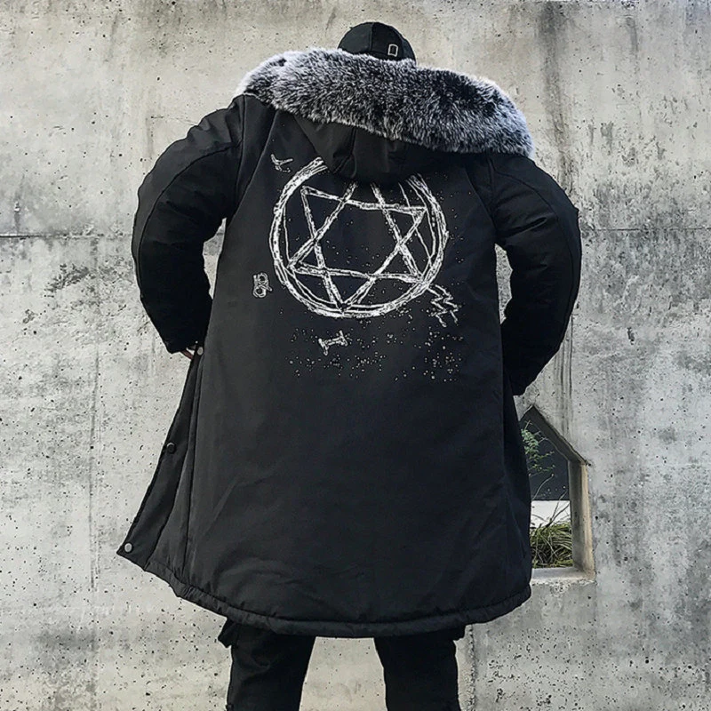 

drop shipping Winter Jacket Men Thick Warm Long Jackets Parkas hombre Mens Hooded jacket long trench coat LBZ19