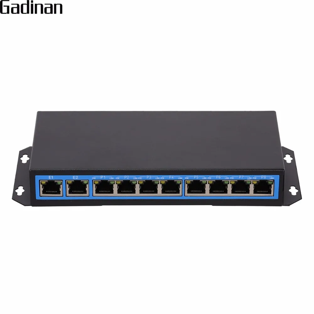 Acheter GADINAN 48 V commutateur PoE 8CH PoE commutateur 10 Ports IEEE 802.3af rapide Commutateur Ethernet 10 100 M 120 W Pour POE IP Caméra Réseau caméra