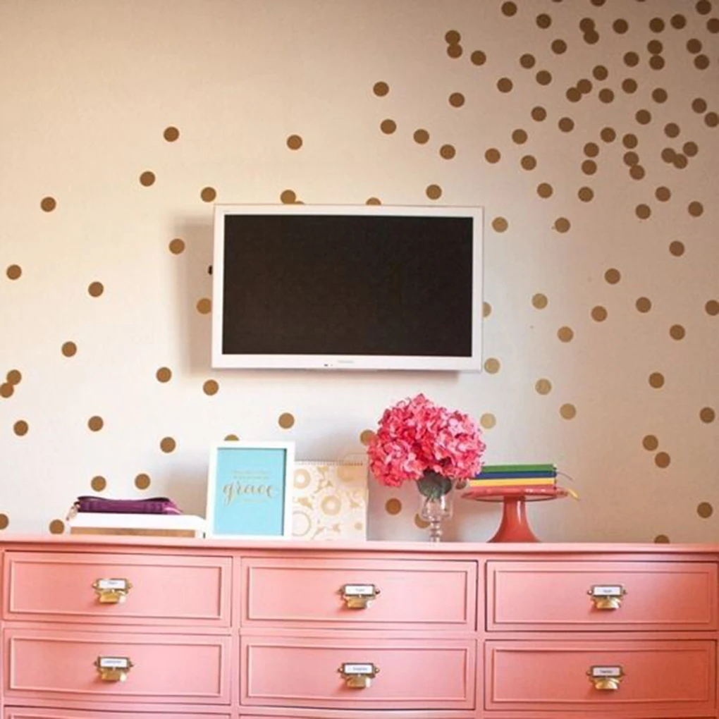

3pcs/set Wall Decal Dots Easy Peel Stick Removable Matte Round Circle Art Glitter Sticker Film for Nursery Room Decor