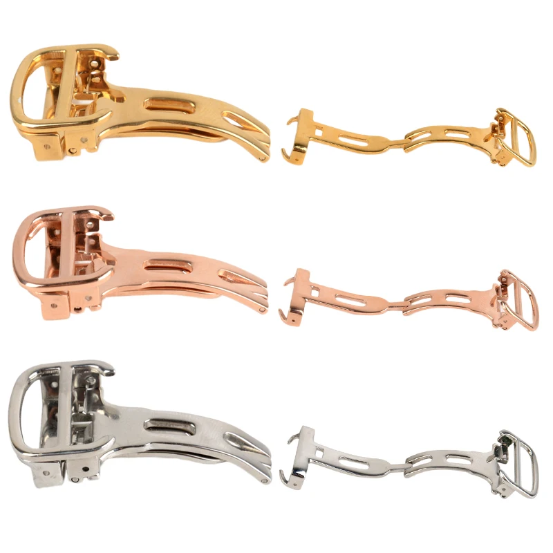 Fold Butterfly Deployment Buckle Stainless Steel Clasp Strap Watch Bands 12/14/16/18/20/22mm watchband Clasp Watch Accessories
