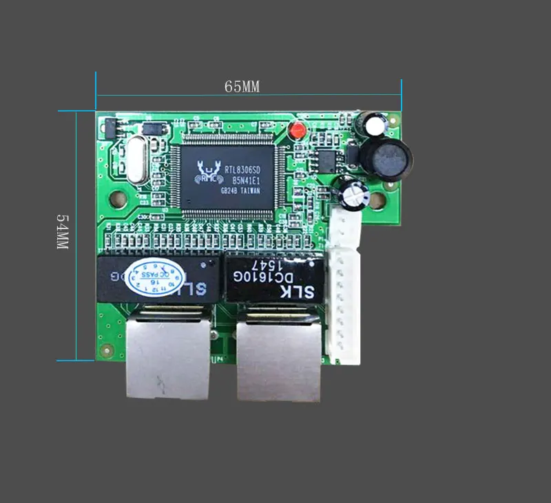 Машина для расширения 3 портов ethernet-коммутатор 10/100 Мбит/с RJ45 UTP меди и 1 шт. 1*8 заголовок PCBA светодиодный выделенным портом продлить переключатели