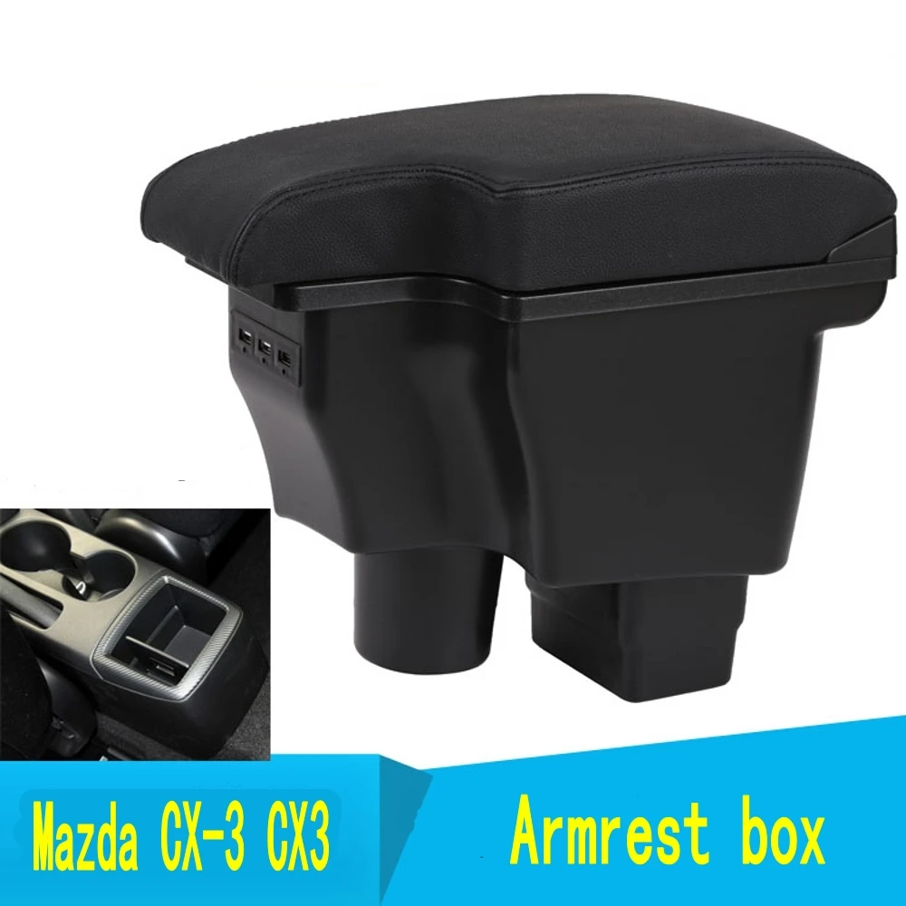 

For mazda2 skyactiv version cx3 CX-3 armrest box central Store content box with cup holder ashtray USB for Mazda CX-3 CX 3 CX3