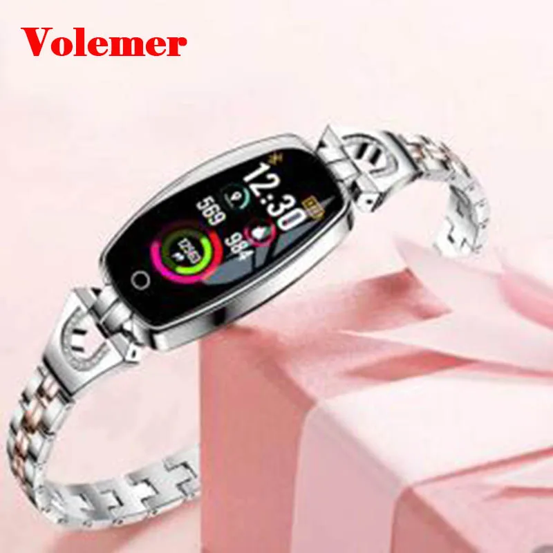 

Volemer Women Lady Smart Wristband Heart Rate Blood Pressure Monitor Fitness Tracker HD Color Screen Smart Watch for girl gift