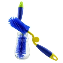 Щетка для детской бутылочки Bottlebrush кремния для молока, щетка для бутылочки для кормления 360 вращения для Чистки скребок для бокалов щетки для мытья