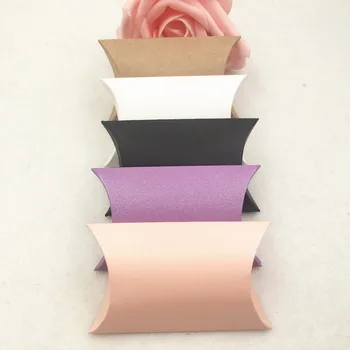 

24Pcs/Lot Multiple Colors Pillow Box Cute Present Candy Chocolate Packing Pillow Box For Wedding Party Engagement Decoration