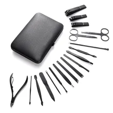 18 шт. кусачки для ногтей набор с чехол для хранения из нержавеющей стали Маникюр Педикюр Уход Инструменты Набор 88