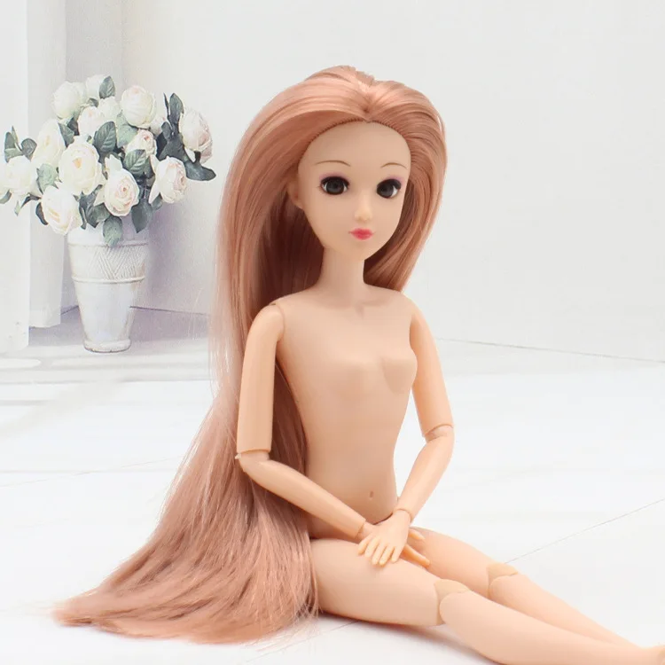 1 Набор кукла голова с 3D глазами длинные прямые волосы 3D ресницы игрушка дети девочки подарок кукла игрушки для кукольного домика 1/6 кукла без тела - Цвет: 9