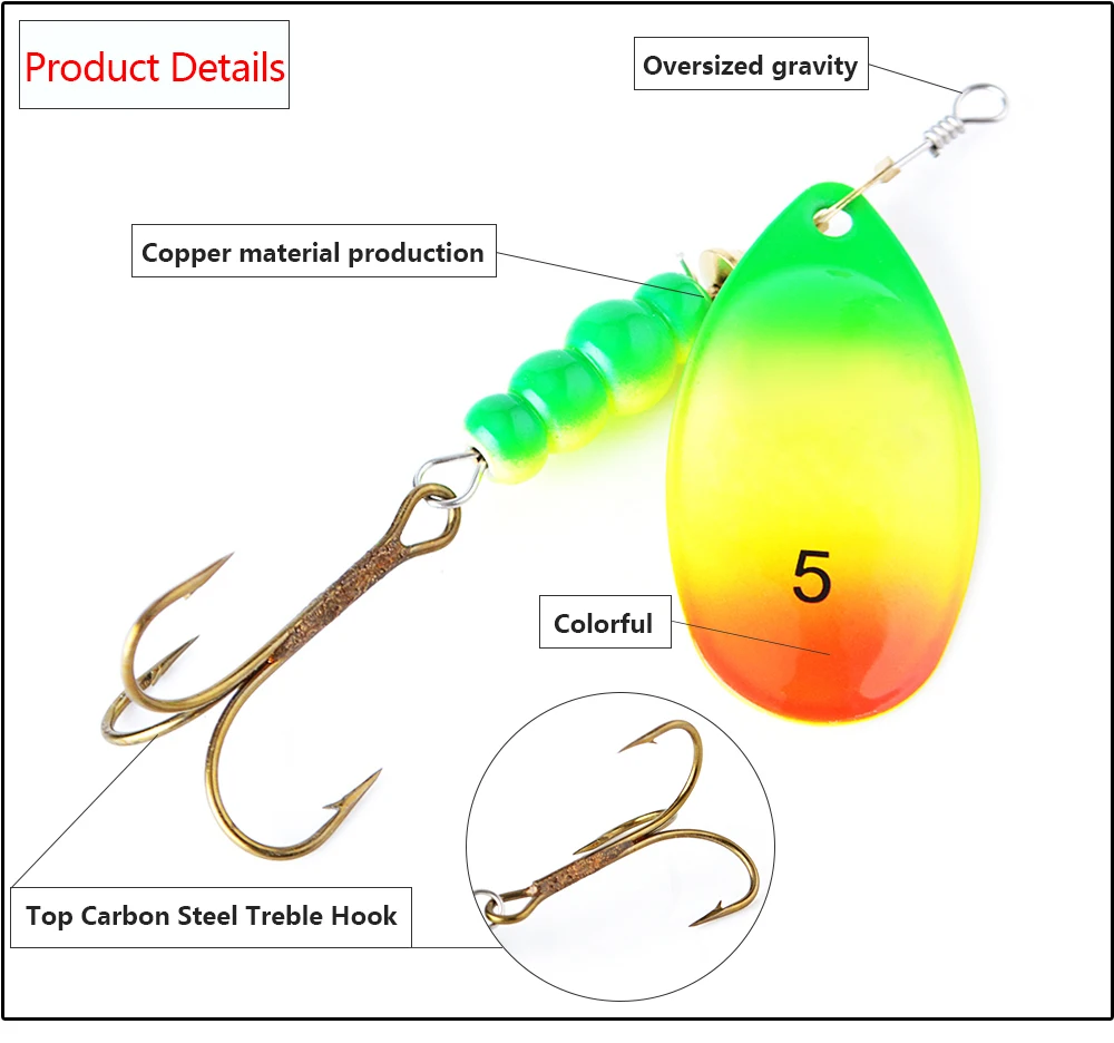 4 шт./лот Спиннер Приманка Размер 1#2#3#4#5# металлическая рыболовная приманка жесткая приманка ложка приманка с тройным крючком жесткая поддельная рыба металлические приманки набор