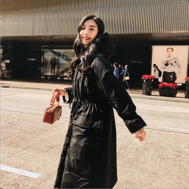 Chaud Doudounes Avec Épaissir Automne Capuche gris Manteaux Long Sustans Vêtements Décontractés Coupe De Coton Lâche Beige Hiver vent noir Longue Femmes W4xwTq4OY