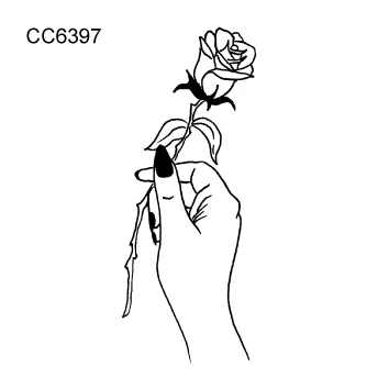 Rocooart черно-белая стильная Татуировка наклейка на дерево тату Цветок временная татуировка наклейка Роза боди-арт татуаж поддельные татуировки - Цвет: 6397