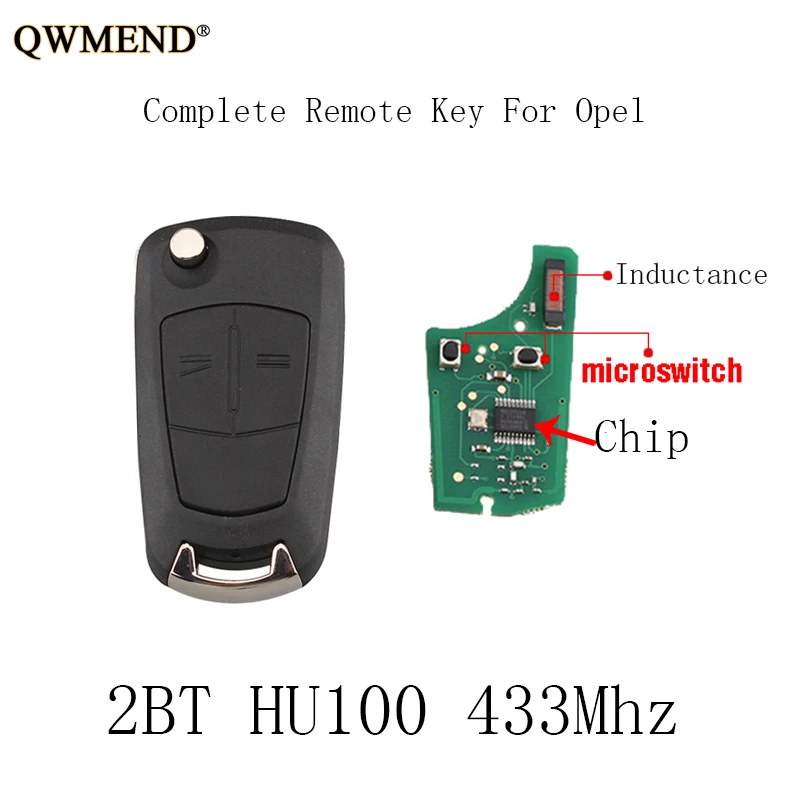 QWMEND 2 кнопки PCF7946/PCF7941 Чип дистанционного ключа для Vauxhall Opel Astra H Zafira B 2005 2006 2007 2008 2009