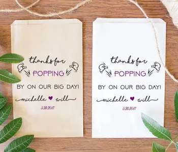

custom thanks for popping Wedding popcorn candy Buffet lolly bags Bridal Shower Bakery Cookie desserts gift Favors pouches