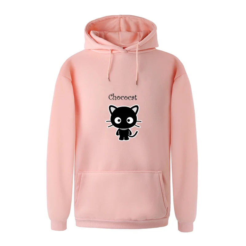 

New Autumn&Winter Women Hoodies Sweatshirt Korean Long Sleeve Warm Fleece Harajuku Kawaii Chococat Female Hooded Sudaderas Mujer