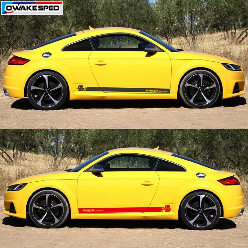 Виниловая наклейка Racing Prior Design стильная для автомобиля в полоску на дверь и