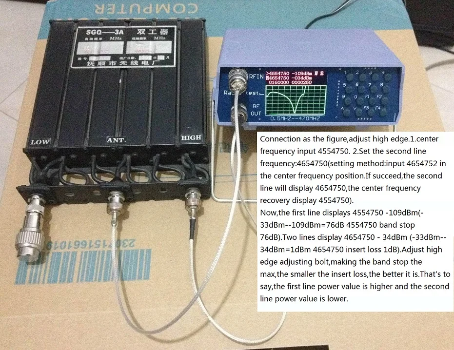 U/V UHF VHF Двухдиапазонный анализатор спектра BNC с отслеживанием источника настройки повторителя Duplexer