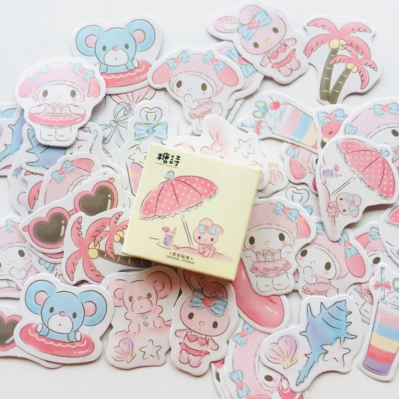 

45 pcs/Box Cute My Melody Decorative Stickers Stick Label Hand Account Notebook Computer Decoration