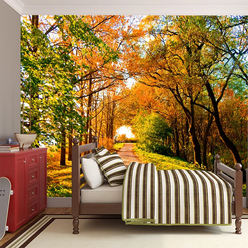 

3D mural wallpaper home decoration beautiful autumn forest design wall covering material