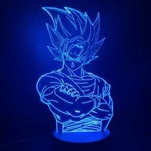 Крутой детский светодиодный ночник Dragon Ball Z Goku рисунок ночной Светильник для детской спальни Декор аниме 3D иллюзия светодиодный ночной Светильник Saiyan