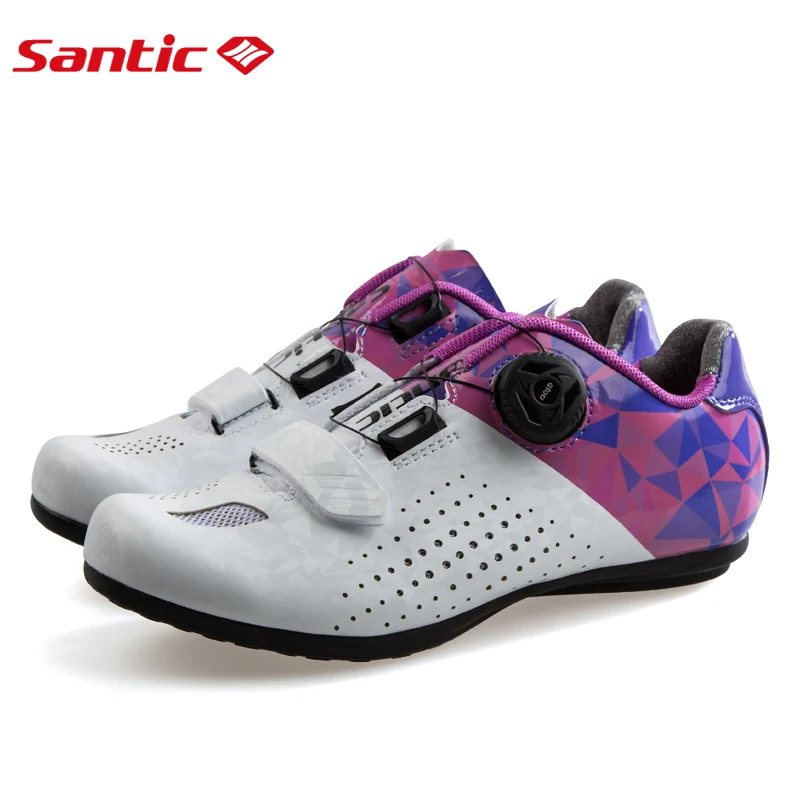 Santic nuevos zapatos de ciclismo de carretera para mujer todo terreno sin bloqueo transpirable zapato de bicicleta de montaña ocio bicicleta de carretera zapatos planos 36-39