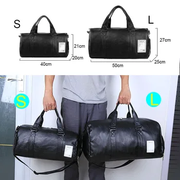 Gym Bag Leather Sports Bags Big Men Training Tas for Shoes Lady Fitness Yoga Travel Luggage Shoulder Black Sac De Sport XA512WD 3