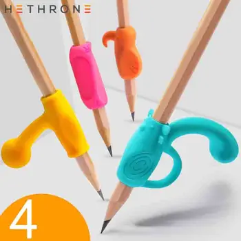 

Hethrone Kawaii 4pcs/Set Colorful Silicone Creative Children Pencil Holder Correction Hold Pen Writing Grip Posture Aid Tool