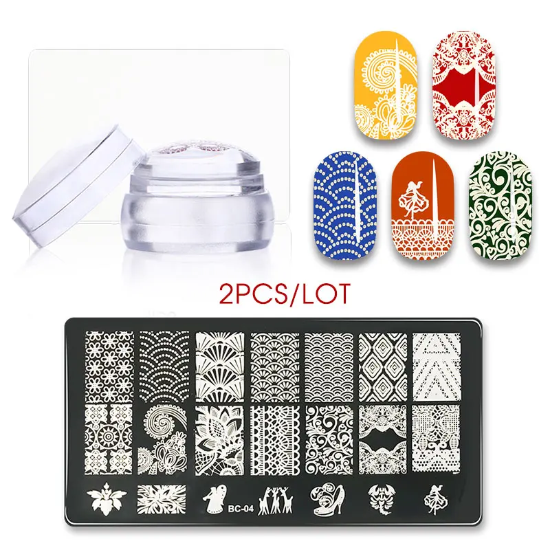 ZHG994 Soak off 2 шт./компл. пластины для стемпинга ногтей Нержавеющая сталь нейл-арта шаблон для лак для ногтей маникюр трафарет Инструменты штампов - Цвет: ZHG994