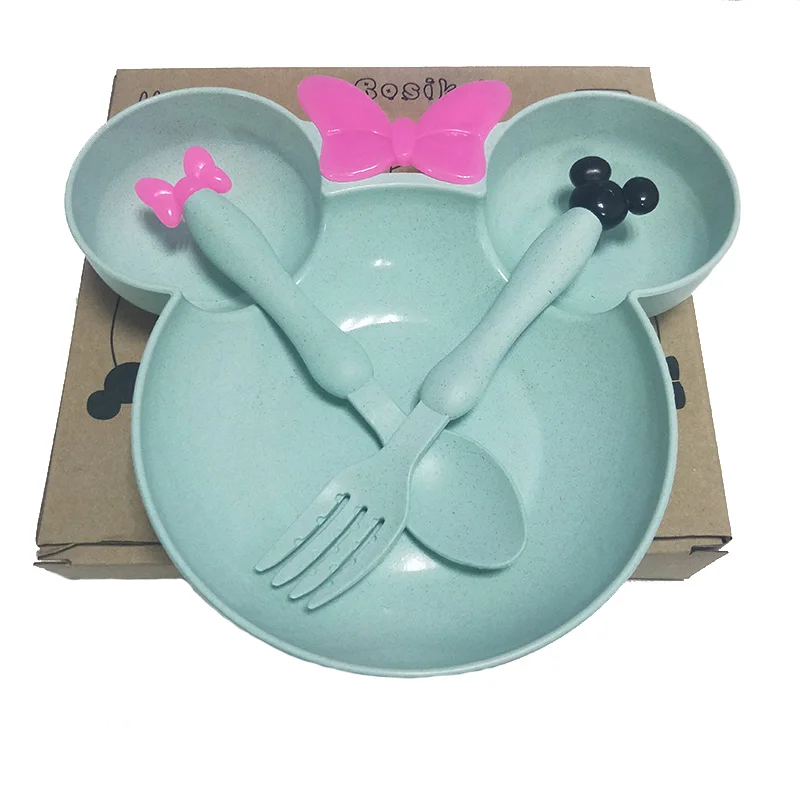 Wheat straw kids dinnerware set children dinner dish baby feeding bowl children cartoon tableware set with box Wheat straw kids dinnerware set children dinner dish baby feeding bowl children cartoon tableware set with box