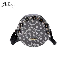 Aelicy/Новое поступление, женская сумка-мессенджер Наплечная Сумка с круглым кружевом и цветочным рисунком на молнии, плечевые мини-сумки, женская сумка